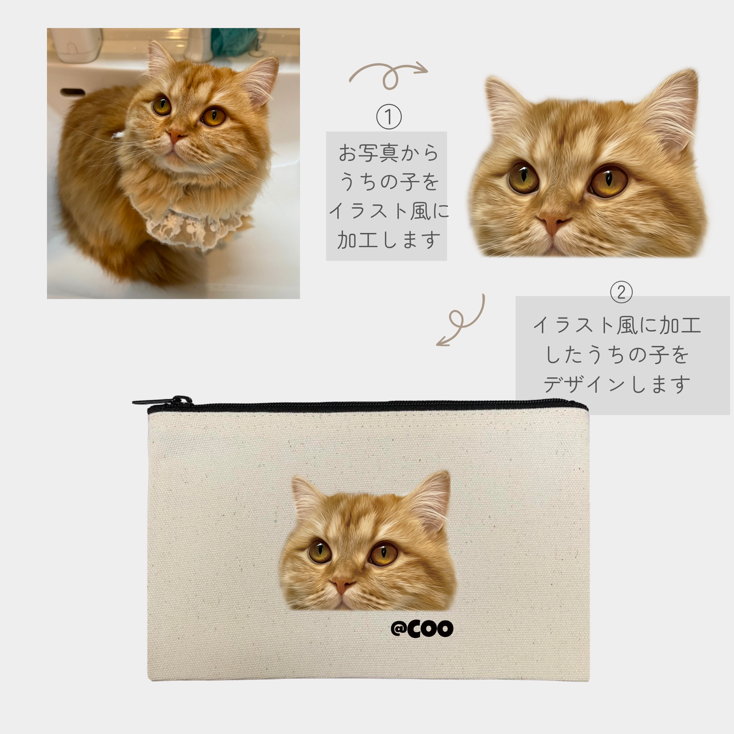 うちの子ポーチ ひょっこりデザイン