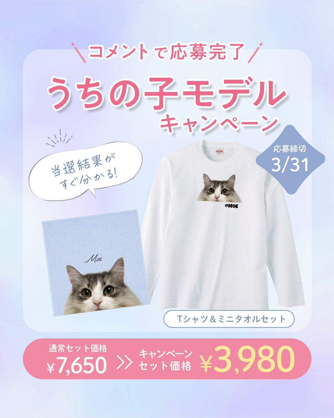 －モニター商品－【Tシャツ&ミニタオルセット】ひょっこりデザイン