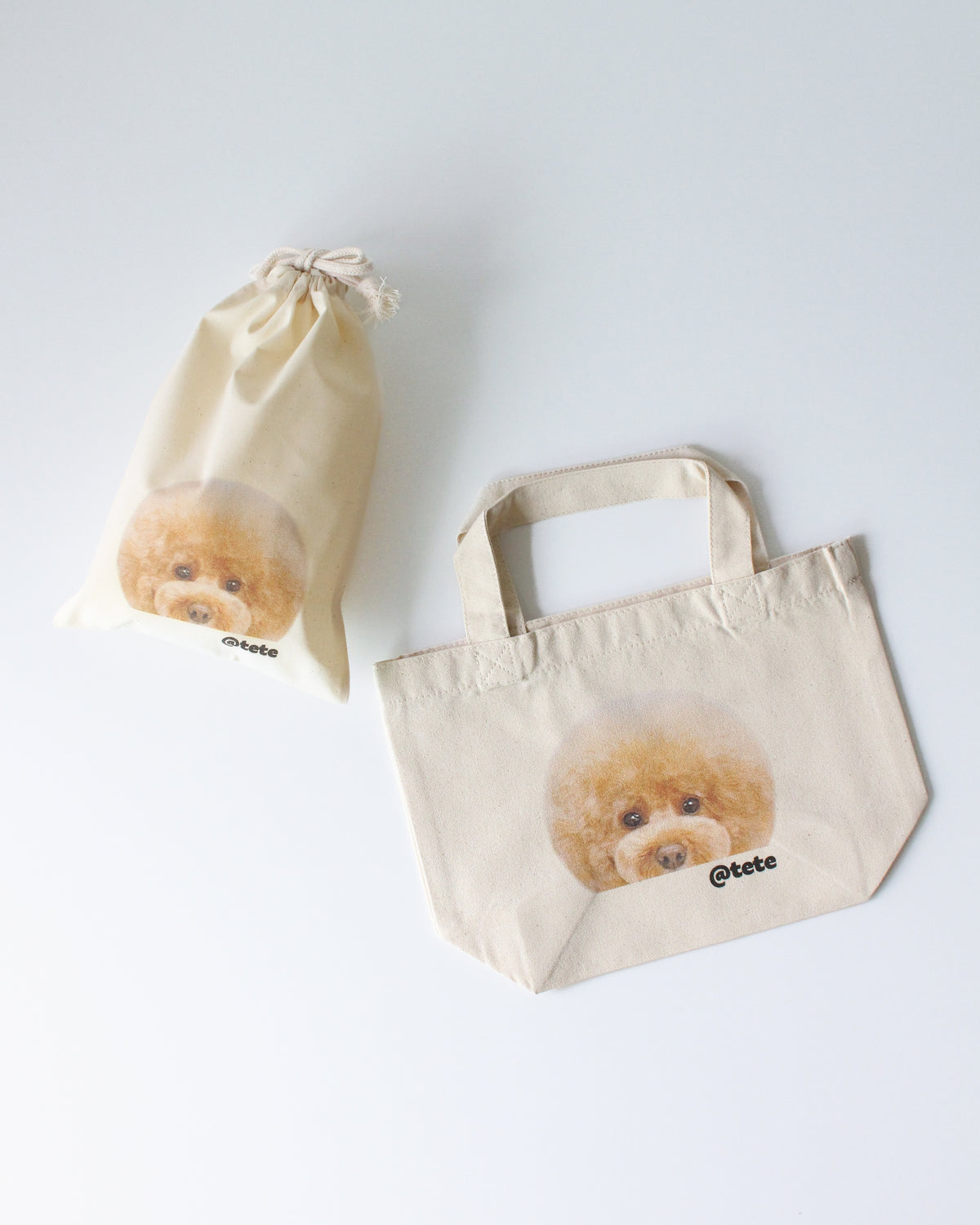 モニター商品【ミニトート&巾着セット】ひょっこりデザイン★お写真アップロードが出来ない方専用