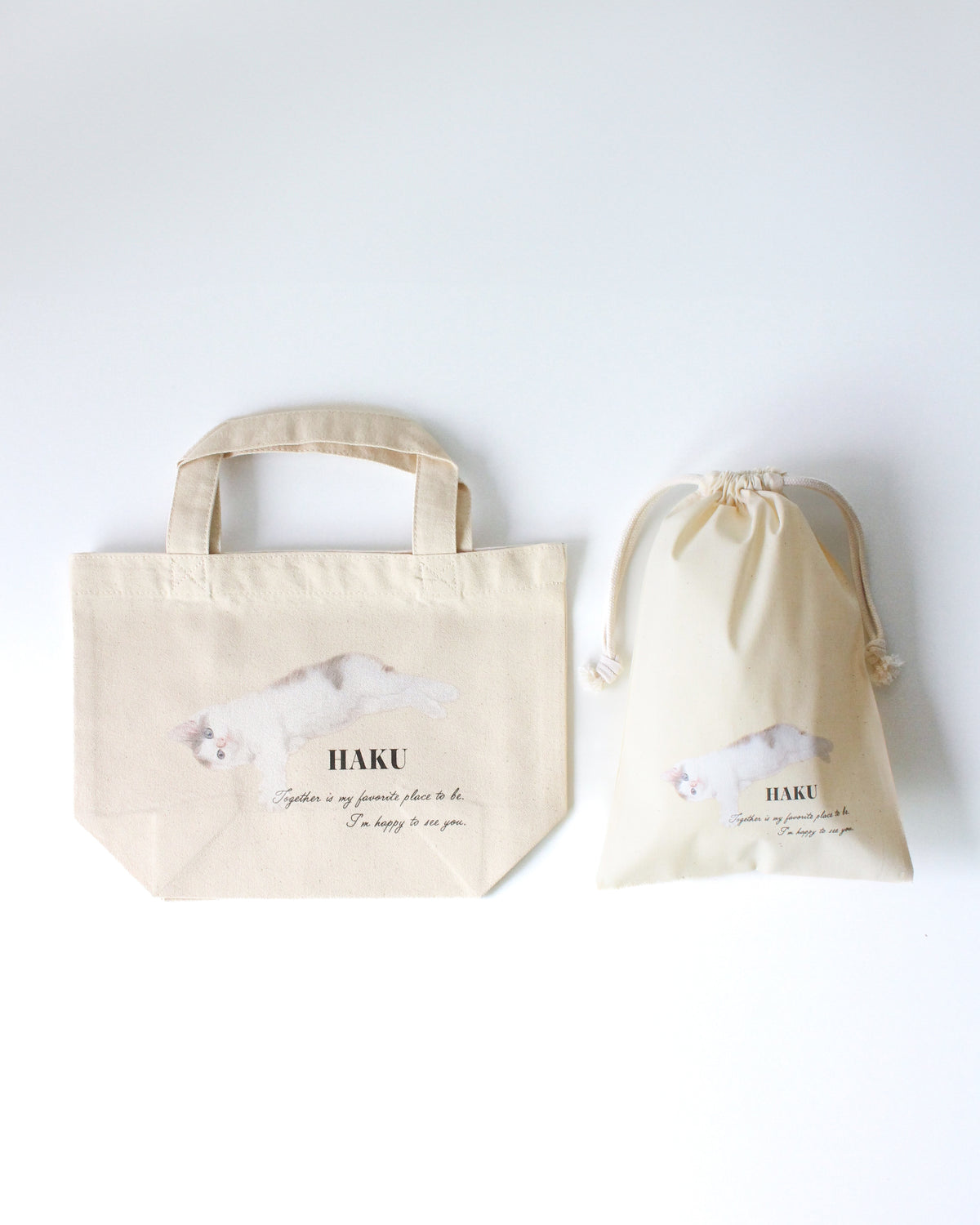 モニター商品【ミニトート&巾着セット】英文Ver★お写真アップロードが出来ない方専用