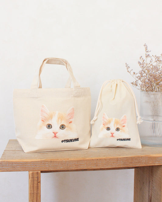 モニター商品【ミニトート&巾着セット】ひょっこりデザイン★お写真アップロードが出来ない方専用