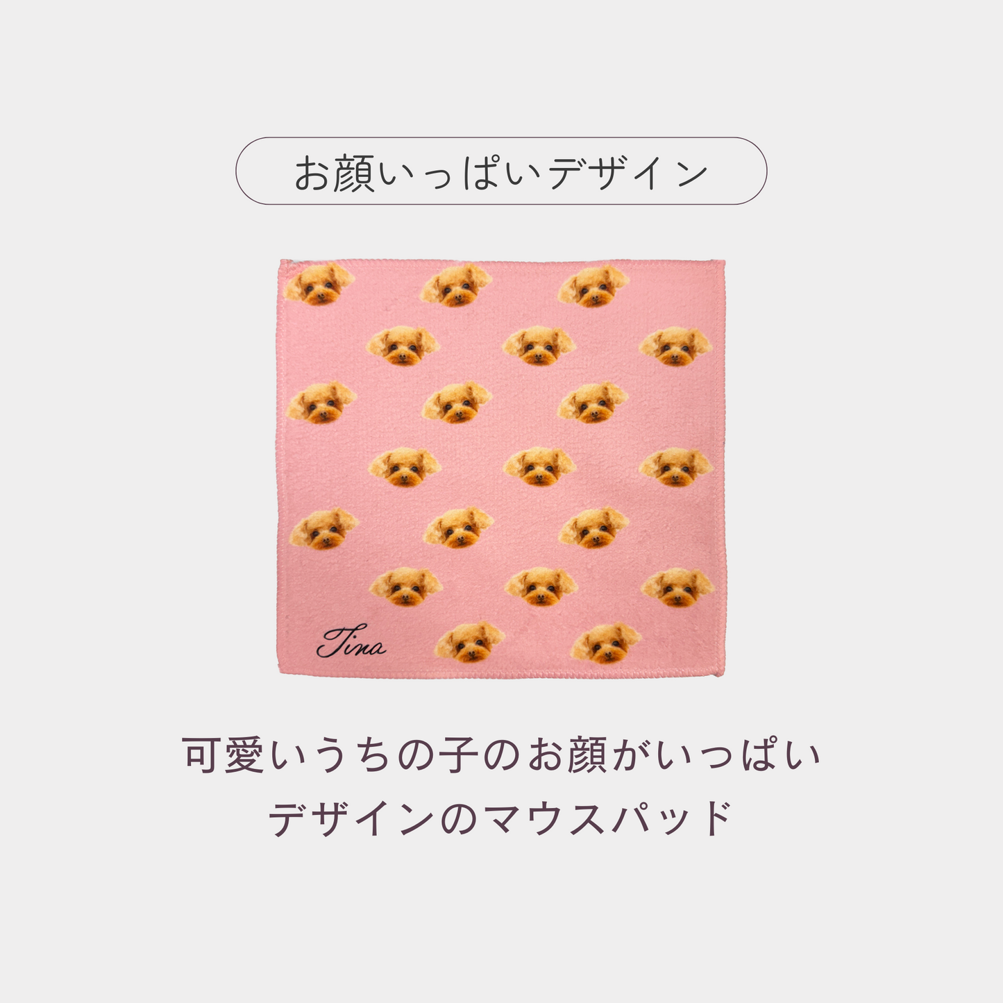 うちの子お顔いっぱいミニタオル