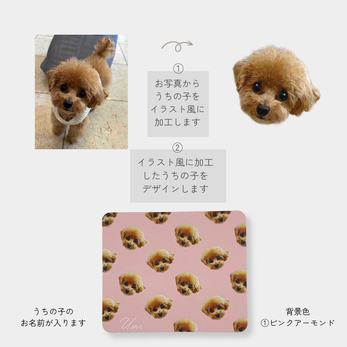 －モニター商品専用オプションセット－　うちの子マウスパッド