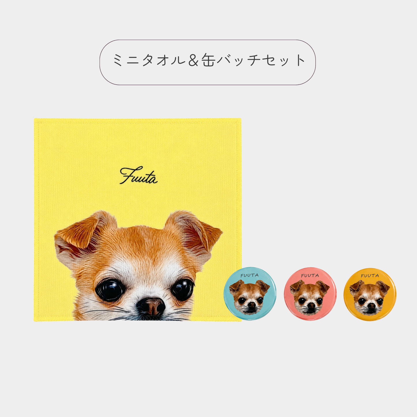【モニター商品】ミニタオル＆缶バッチセット